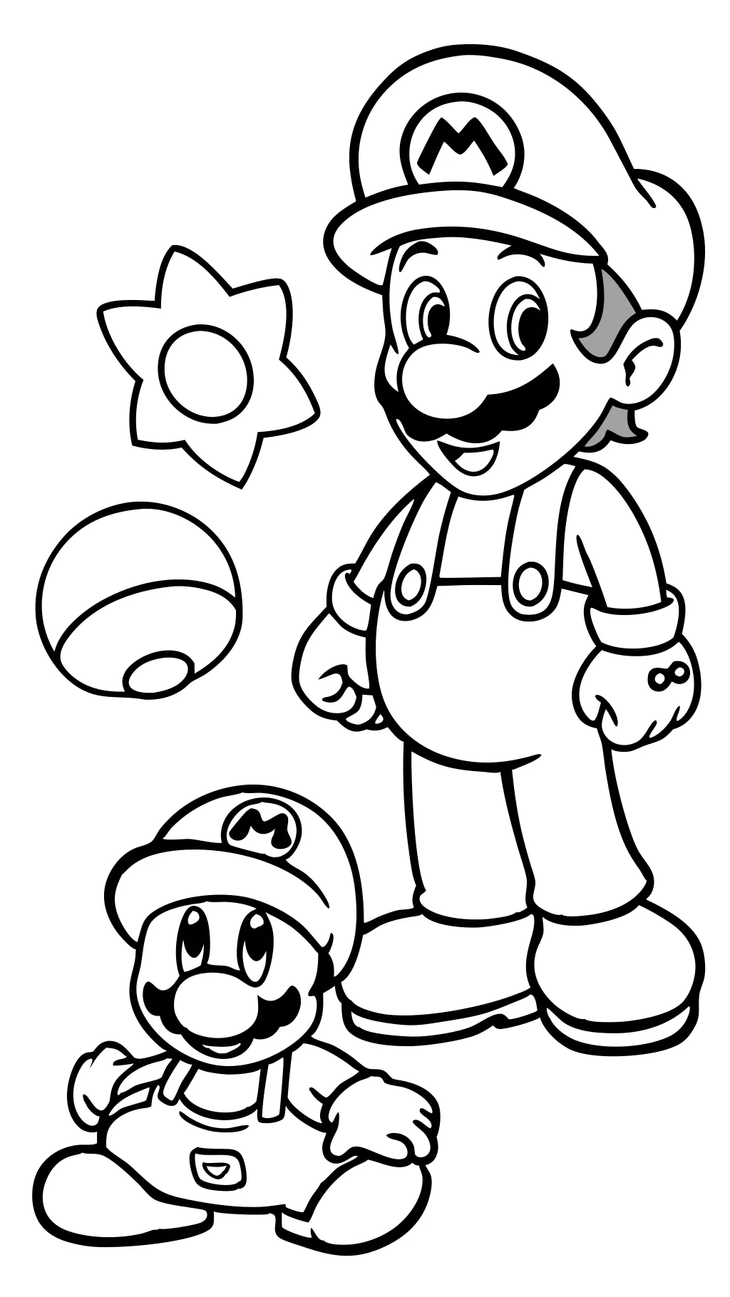 mario and luigi color pages